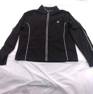 Champion Elite L Black Jacket White Trim Full Zip